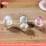 rwedding favor gift ring rolls boxes custom hand painted decal ceramic decorative egg ring jewelry box or trinket box women need