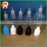 10ml 15ml 20ml 30ml 50ml empty plastic clear PET e liquid bottle with three holder tips&childproof cap engraved triangle sign