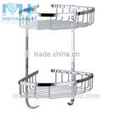 Brass Corner Basket Bathroom Shelves thumbnail-6