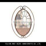 antique metal decorative oval mirror