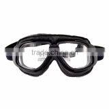 BJ-GT-007 High Quality Black Leather Clear Lens Goggles Motocross thumbnail-2