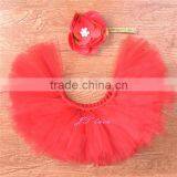 Girl Baby Clothes Baby Shower Gift Tutu Set Coming Home Outfit- Red Tutu Set Baby Skirt thumbnail-4