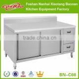 Commercial Stainless Steel Kitchen Cabinet With Sliding Doors And Backsplash BN-C01 Quality Choice thumbnail-5
