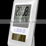 Digital Lcd Calendar Clock, Soloar Power Table Alarm Clock