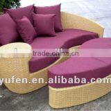 Poly Rattan Metal Sofa Cum Bed With Stool