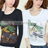 The New T-shirt With Long Sleeves in the Spring and Autumn Render Unlined Upper Garment of Long Sleeve t Shirt Women thumbnail-3