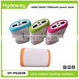 Wholesale Prices Travel Dual Ports Rubber Power Bank 6000mah Mobile Battery thumbnail-2