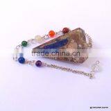 Orgone Chakra Pendulum | Mix Triangle Stone With Chakra Chain