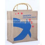 Chinese homemade laminated handle jute bag innovative products for sale