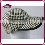 Black and White Plaid Straw Baseball Cap Paper Sun Hat thumbnail-5