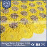 New Items of Goods in 2016 Custom Yellow Big Heavy Lace Swiss Voile Lace Wholesale 5 Yards Embroidery 100 Cotton Fabric thumbnail-3