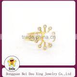 Sun Flower Type Preal Gold Plated Stainless Steel Rings thumbnail-1