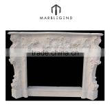 Superior Design modern marble fireplace with flower carving