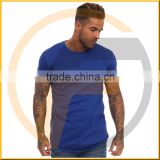 Blue breathable dry fit short sleeve longline t shirt for summer outdoor sports