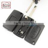 High Quatity Citroen Romote Flip Key Shell 3 Button VA2 Blank With Battery Place 0536 Citroen Key Cover