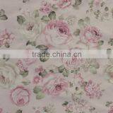 High quality cationic 100% polyester linen look linen printed Pongee fabric wholesale for textile