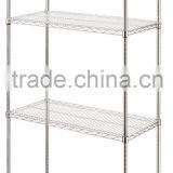 4 Tier Metal Wire Shelving Units Storage Rack Chrome