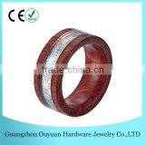 Natural Wooden Ring With Metal Piece Inlay thumbnail-1