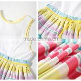 Kids Wear 2015 Little Girl Rainbow Dress Stripe Pattern for Sweety thumbnail-2