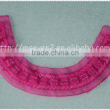 2016 New Design Handmade Red Net Fabric Beaded Collar, Crystal Tube Round Beads Collar thumbnail-3