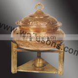 Brass Plated Rounded Base Chafing Dish for Sale | 2016 Metal Made High Quality Dish thumbnail-4