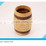 Small Pine Wooden Barrel for Packing Glass Candle Holder thumbnail-3