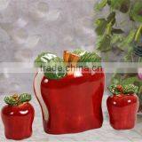 Personalized Color Glazed Decorative Cerramic Red Apple Napkin Holder Set thumbnail-1