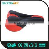 Black Red Cool Leather Bike Saddle thumbnail-1