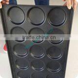 High Quality 15 Grooves Aluminum Alloy Hamburger Teflon Coated Baking Tray Round Brea Baking Tray thumbnail-6