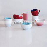 5.5" Ceramic Bowl With Mug Set, Stoneware in Solid Color thumbnail-2