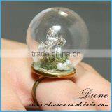 Wholesale Glass Globe Bottle (24mm) With Gold Plated Lace Adjustable Ring thumbnail-4