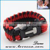 2016 Wholesale Custom Logo Dog Tag Paracord Braided Survival Bracelet With Adjustable Clasp thumbnail-3