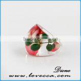Rose Flower Resin Ring Newest Deisgn Clear Resin Real Flower Ring Jewelry thumbnail-3
