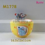 top quality bloom ceramic Cute cartoon bowl