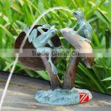 Garden Mashroom Sculpture Fountain With Frog Statues thumbnail-1