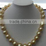 13-14mm Gold South Sea Pearl With 14K Gold Clasp Necklace thumbnail-2