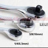 1/2" 3/8" 1/4" Ratchet Wrench (Socket Set) Quick Release Wrench 72t Cr-v thumbnail-2