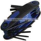 Hand Tool Double Blister Pack Black Oxide Finish Carbon Steel Material Folding Torx Key Allen Wrench Set thumbnail-2