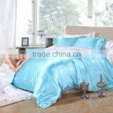 2016 Hot Silk Quilt White And Blue Satin Sheets Bed Linen Cotton Solid Satin Duvet Cover Set 4Pcs Of Bedding Sets. thumbnail-2