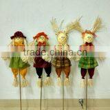 Paper Straw and Fabric Scarecrow Head for Autumn and Harvest Decoration thumbnail-6