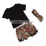 Wholesale High Fashion Kids T Shirt Lace Shorts Baby Girls Summer Boutique Outfits thumbnail-4