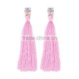 Bohemian Jewelry Zircon Gems With Long Colorful Tassel Charms Earrings for Women thumbnail-6