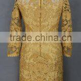 Garment Manufacturer Made Long Sleeve Crochet Lace Evening Party Dress thumbnail-2