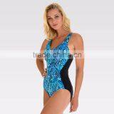Womens Over The Shoulder One Piece Flattering V Back Silhouette Coverage Swimwear Soft Cup Bra Construction Customizable Suit thumbnail-3