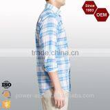 OEM High Quality Cotton Check Casual Mens Plaid Shirt thumbnail-3
