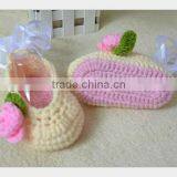 Christmas Toddlers Baby Shoes Winter Crochet Shoes Floral Pattern Knitted Shoes thumbnail-3