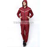 OEM/ODM Full Zip Tracksuit Jacket Set Men Red Tracksuit With Hood thumbnail-1