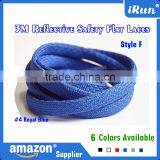 New Brand 3M Reflective Flat Woven Laces - Mix Colors 3M Safety Sneaker Flat Shoelaces - Polyester Stripe Safety Laces thumbnail-2