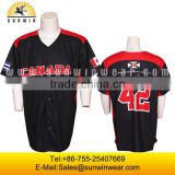 polyester mesh red baseball jersey with logos