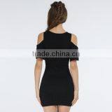 Summer for Women 2017 New Design Deep V-neck Balck Tight off Shoulder Sexy Dress thumbnail-4